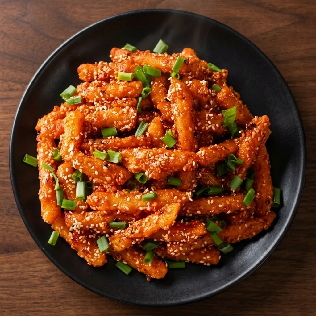 Sweet chilli fries appetizer to share at our Banff Avenue Indian restaurant